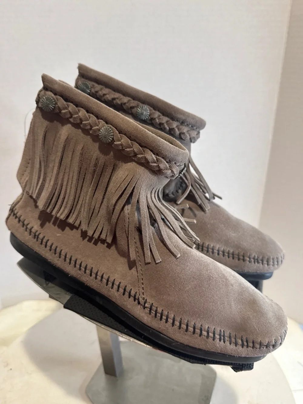 Minnetonka Women's Suede High Top Back Zip Boots size 8 NEW 291T - Picture 4 of 7